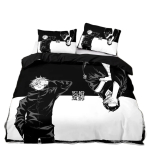Jujutsu Kaisen Voodipesukomplekt, Satoru Gojo Voodipesukomplekt Teismelistele Poistele T&auml;iskasvanutele, Jaapani Kuulus Anime Tekikoti Komplektid 135x200cm 2pcs black
