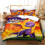 Spyro reignited trilogy Voodipesukomplekt &Uuml;heinimese Twin T&auml;is Queen King Suuruses Voodikomplekt T&auml;iskasvanu Laste Magamistoa Tekikatted Komplektid Anime M&auml;ng 70x133cm 2pcs blue