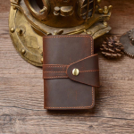 Lehmanahast krediitkaardihoidja meestele Vintage stiilis kaardirahakott krediitkaartide jaoks kohv