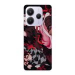 Coque Xiaomi Redmi Note 14 5G demon slayer tanjiro nezuko attaque combat Maniacase