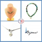 Pierres et Min&eacute;raux. Parure bijoux Bracelet Collier 10 Perles Chrysocolle de Namibie Taille personnalisable.