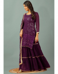 India Pakistani Sharara Kurta Dupatta Komplekt Bollywood &Uuml;lemine Tuunika Kurti Salwar Kameez Punjabi &Uuml;likond M