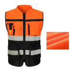 K&otilde;rge N&auml;htavusega Helkurvest Hingav T&ouml;&ouml;riietus Mitme Taskuga Kaitseriietus Ohutus &Ouml;isel Jooksmisel Jalgrattas&otilde;idul Tehases One Size oranž