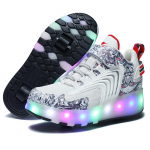 Eemaldatava rattaga poiste/t&uuml;drukute topeltrattalised helendavad tossud v&otilde;ivad olla laste tossud rulluisutamiseks m&otilde;eldud rulluisusaabasteks 30