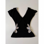 L&uuml;hikeste varrukatega vabaaja suvine t&auml;navamood gooti T-s&auml;rk gooti slim T-s&auml;rk femme crop top 90ndate vintage riided naiste T-s&auml;rgid punk seksikas M