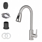 Harjatud nikliga k&ouml;&ouml;gisegisti, &uuml;he auguga v&auml;ljat&otilde;mmatav tila K&ouml;&ouml;givalamu segisti kraan Stream pihustipea kroom/must segisti kraan