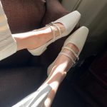 Kevad Disainer Naiste Baleriinad Mood Elegantsed Ruudukujulise Ninaga Rihma Pandlaga Kingad Daamide Mugavad Pehme Sisetallaga Baleriinakingad 35 beež