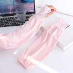 Suvine j&auml;&auml;siidist mansett lahtine p&auml;ikesekaitsekreem &otilde;ues tuule- ja tolmukindlad varrukad UV-kaitse higistamise eest kiiresti kuivav k&auml;ekate roosa