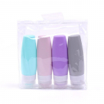 Leeseph kaasaskantavad reisipudelid, lekkekindlad BPA-vabad silikoonist kosmeetikamahutid, kokkusurutavad korduvt&auml;idetavad torud 4 pakendi jaoks 60ml roosa