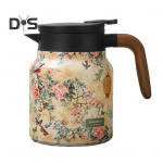 Vintage lilleline isoleeritud teekann 1000 ml mini-kuum kohvikann kontoriteekolb Sisseehitatud infuser Vesi-teekann joogikann termiline kohvikarahvin B