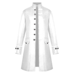 Meeste n&ouml;&ouml;biga mood Steampunk vintage frakk jakk Gothic Frock vormimantel XXXXL valge