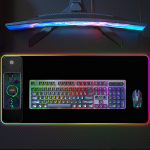 Eriti suur RGB juhtmevaba laadimisega hiirematt - 15W helendav must m&auml;ngimiseks ja arvutilaudadele 30*80