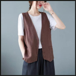 Outer Wear Large Size Vest Naiste suvine &otilde;huke vest varrukateta vest 2XL kohv