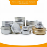 Professionaalne &uuml;mmargune alumiiniumkarp juuksevaha ja tee pakendamiseks 10ml 35*18 thread silver