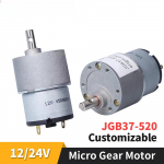 JGB37-520 miniatuurne suure p&ouml;&ouml;rdemomendiga mikrometallist reduktormootor 12V/24V 5RPM ~ 750RPM mikrokiirus, reguleeritav edasi- ja tagasi 24V&Other