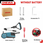 ONEVAN 5000W Harjadeta Elektriline Muruniiduk 48000RPM Juhtmeta Rohutrimmer 3 K&otilde;rgusereguleerimisega Aiat&ouml;&ouml;riist 21V 18V Akudele Without Battery