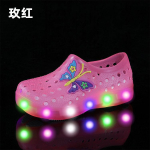 LED helendavad jalan&otilde;ud Lastejalatsid Aiajalats Vesikahlamine Hingavad sandaalid Rannajalatsid Libisemisvastased Lastejalatsid Aukukingad s&uuml;ttivad 19insole12cm
