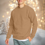 Meeste vabaaja mood, mugav &uuml;hev&auml;rviline &uuml;mara kaelusega pullover dressipluus S