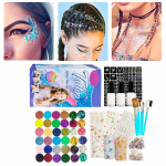 Glitter Tattookomplekt Ajutiste Tattoode Komplekt 24 Glitterv&auml;rvi 93 Mustri &Scaron;ablooni Keha K&uuml;&uuml;nte Glitter
