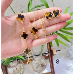 4-osaline ehtekomplekt Uus &Otilde;nnelik Nelileheline Ristik K&auml;ev&otilde;ru Kaelakee K&otilde;rvar&otilde;ngaste Komplekt