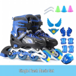 Reguleeritavad v&auml;lkrulluisud komplekt algajatele lastele Medium (33-37 adjustable)