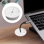 Cable Hole Cover Cord Management Arrange Wires & Cords through Desktop Equipment Wire Hider White