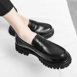 Loaferid meestele paksu tallaga k&otilde;rgendatud suurte suurustega Briti stiilis vabaaja l&auml;ikivad sisemise k&otilde;rgusega cm &uuml;he pedaaliga &uuml;mara ninaga v&auml;ikesed nahast kingad 41 standard leather shoe size