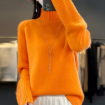 Naiste ka&scaron;miirkampsun Qinghe ka&scaron;miir 30% ka&scaron;miir 70% vill soe ja moekas k&otilde;ik-sobib s&uuml;gis ja talv XL oranž