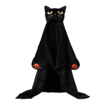 Yousheng Halloween kantav kapuutsiga tekk t&auml;iskasvanutele pehme fliisist kapuutsiga keep taskuga k&otilde;rvits must kass Cosplay kost&uuml;&uuml;m Halloweeni pidudeks roheline
