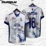 TAILAND Jalgpall V-kaelusega Vintage S&auml;rk Rahvusliku Elevandi Logo Rinnam&auml;rk Kaart Unisex Mehed Naised Treeningus&auml;rk Tr&uuml;kk Kiiresti Kuivav L&uuml;hikeste Varrukatega &Uuml;htne 5XL