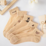 5 paari naiste seksikad sokid Armsad kassi pitsilised sokid nailonist Anime Y2k sokid t&uuml;drukutele Mustad hingavad naiste sokkide komplektid 5 pairs