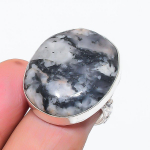Natural Zebra Jasper Gemstone 925 Sterling Silver Jewelry Ring Size 7.5 w0v69