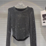 S&uuml;gis Talv T&auml;navastiil Teemandid L&auml;ikiv T-s&auml;rk Naistele Pikkade Varrukatega K&otilde;ikjale Sobiv Aluss&auml;rk Naiste Pullover Topp L hall
