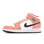 Air Jordan 1 Mid SE GS Oranž seemisnahast Laste tossud Team-Orange Black Sail DV1336-800 38