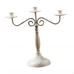 Candelabra Design for Tapered Candles on Kitchen Table and Mantel White with 3 Arms