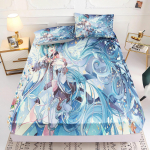 Hatsune Miku Tr&uuml;kiga Voodilina Comforte Voodikate T&auml;iskomplekt 3D Laste Voodipesu Anime Toa Deekor Kodu 90x190x25cm