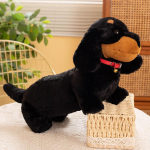 Kawaii Simulatsioon Koer Taks Pehmed Pl&uuml;&uuml;sm&auml;nguasjad T&auml;idisega Loomad Nukk Lemmikloom Kutsikas Beebi Lapsed Lapsed T&uuml;drukud S&uuml;nnip&auml;evakingitus Kodu Dekoratsioon 30cm must