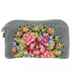 Used FEILER Pouch pile gray multicolor Floral