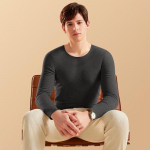 Men's De Velvet Wool & Silk Thermal Underwear Top 2XL