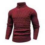 Euroopa meeste kampsun kootud pullover mood &uuml;mar kaelus slim kampsun meeste riided XXXL burgundiapunane