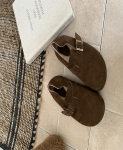 Birkenstocks naiste kahe kanda naiste kingad 2025 uus s&uuml;gis &uuml;ks pedaaliga laiskad &uuml;hed kingad retro lame tallaga Birkenstocks Doudou kingad 35 tumepruun v&auml;rv