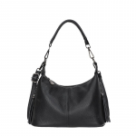 Stiilne nahast hobo kott eemaldatava rihma ja tutiga Mitmek&uuml;lgne suure mahutavusega k&auml;ekott naistele Vaba aja mood Naiste &otilde;lakott 24cm&times;11cm&times;18cm must