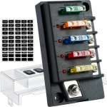 12V kaitsmehoidja 4/6 vooluringiga LED-indikaatorvalgusti ja veekindla kattega terakaitsmekarp sobib autodele, matkaautodele, veoautodele, laevadele