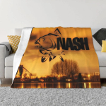 Nash Fishing Logo Flanellitekk Karpkala Kalastustarbed Uudne Visketekk Koju 150*125cm Voodikate 30x40in