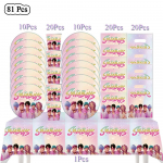 Kpop Deemonik&uuml;ttide S&uuml;nnip&auml;evapeo Kaunistused Korea Anime Komplekt Lauan&otilde;ud Laudlina Tassid &Otilde;hupallid Koogitopper T&uuml;drukute Kingitused