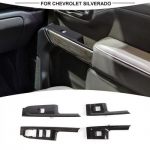 Black Wood Door window switches Control Plate Covers For Chevy Silverado -21