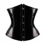 Must PVC Vin&uuml;&uuml;l Korsett Top Alabusti Push Up Luudega Bustier Gooti Punk Korsett Naistele Ees Lukk Gorset Suur Suurus Korse Seksikas XL