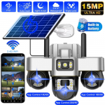 V380 PRO WiFi P&auml;ikesekamera 3 PTZ-d Turvakaitse 15MP Kodune CCTV Kaamera 3 Objektiivi PIR Inimese Tuvastus V&auml;litingimustes &Ouml;ine N&auml;gemine J&auml;relevalve WIFI Camera