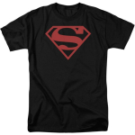 T-s&auml;rk - Superman-Punane Mustal Kilbil (XX-suur) S mitmev&auml;rviline