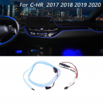 Car Interior LED Dashboard Frame Light trument Panel Trim Atmosphere Light For Toyota C-HR 2017 2018 sinine